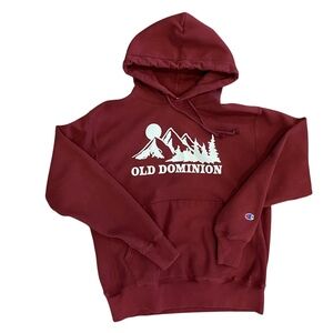 Champion Reverse Weave Old Dominion Graphic Hoodie Sweatshirt Maroon Medium‎